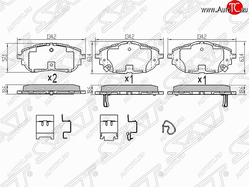 1 279 р. Колодки тормозные (передние) SAT Toyota Corolla E150 седан рестайлинг (2009-2013)  с доставкой в г. Майкоп