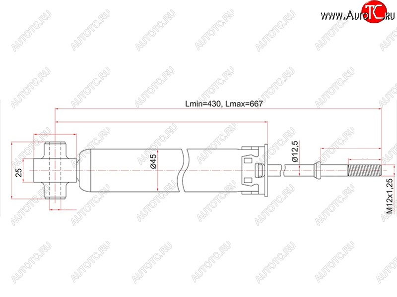 2 599 р. Амортизатор задний LH=RH SAT  Toyota Auris  E150 - Corolla Rumion  E150  с доставкой в г. Майкоп