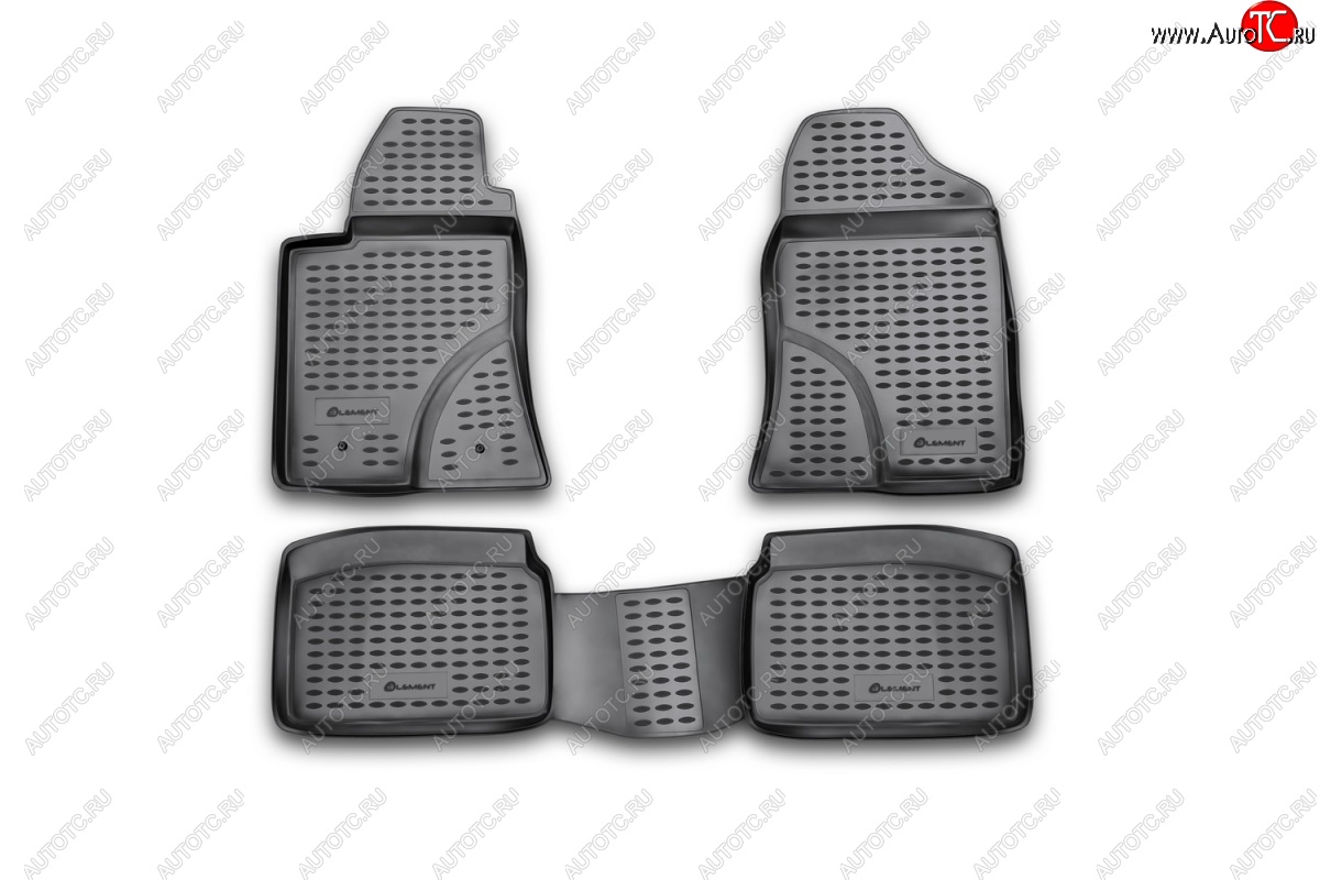 2 589 р. Коврики в салон Element 4 шт. (полиуретан) Toyota Avensis T250 универсал дорестайлинг (2003-2006) (Черные)  с доставкой в г. Майкоп