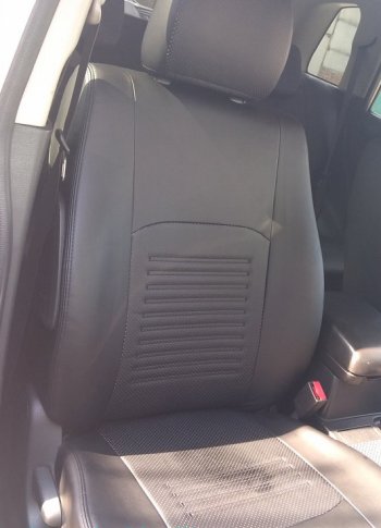 9 449 р. Чехлы для сидений Lord Autofashion Турин (экокожа) Toyota Avensis T250 седан дорестайлинг (2003-2006) (Чёрный, вставка чёрная)  с доставкой в г. Майкоп. Увеличить фотографию 2