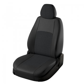 Чехлы для сидений Lord Autofashion Турин (экокожа, жаккард) Toyota Avensis T250 седан дорестайлинг (2003-2006) (Чёрный, вставка жаккард Вега)