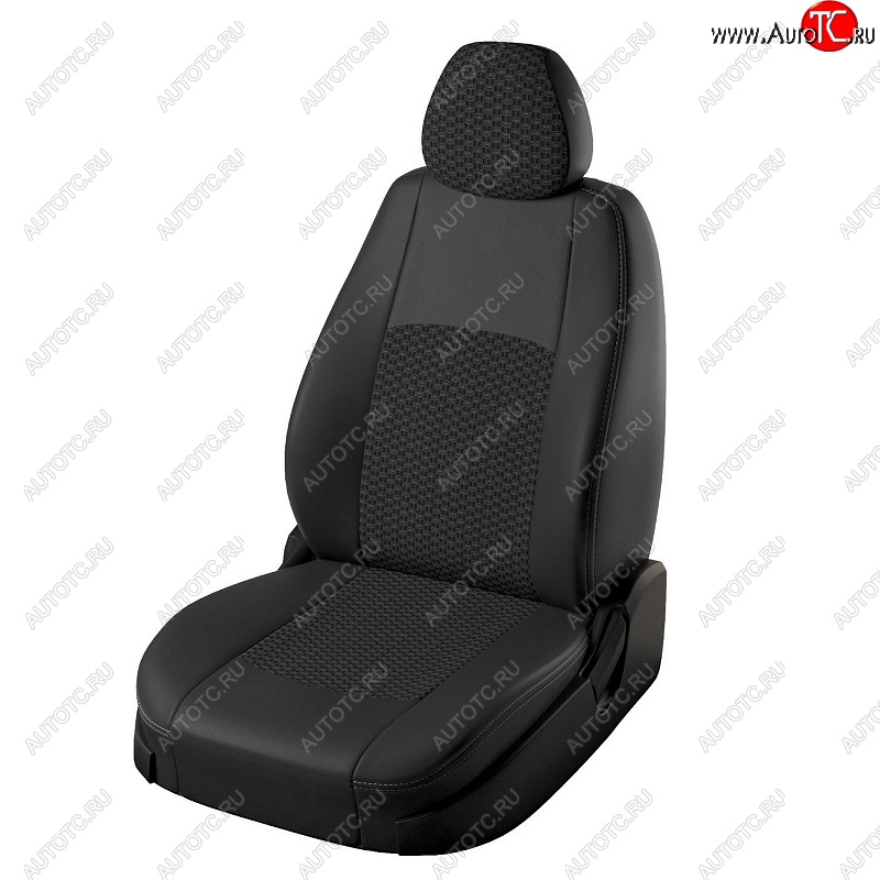 7 199 р. Чехлы для сидений Lord Autofashion Турин (экокожа, жаккард) Toyota Avensis T250 седан дорестайлинг (2003-2006) (Чёрный, вставка жаккард Вега)  с доставкой в г. Майкоп
