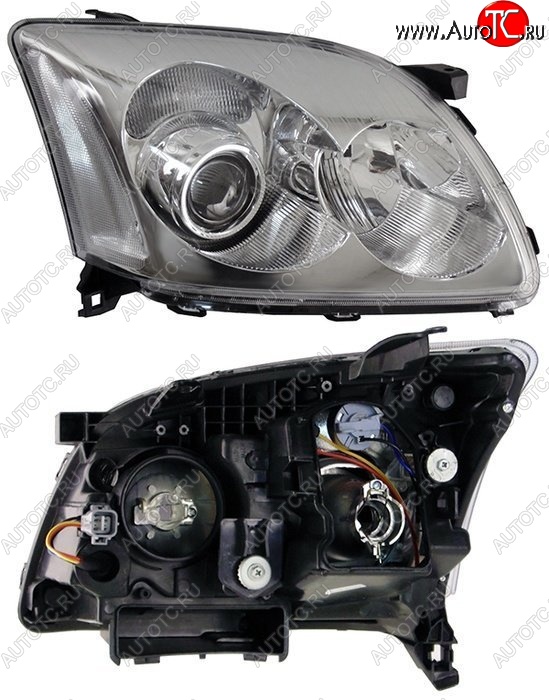 6 449 р. Правая фара SAT Toyota Avensis T250 универсал дорестайлинг (2003-2006)  с доставкой в г. Майкоп