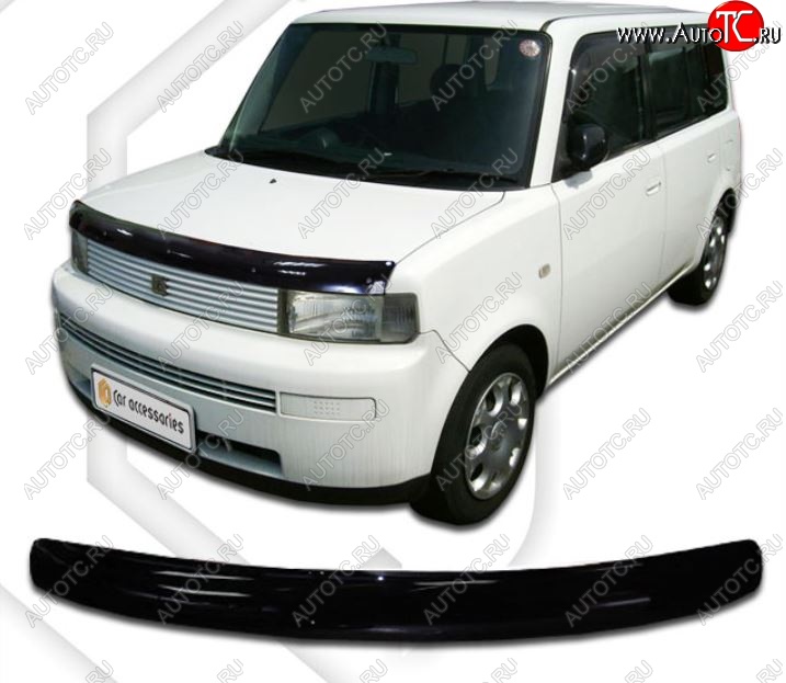 1 899 р. Дефлектор капота CA-Plastic  Toyota bB  1 (2000-2005) (Classic черный, Без надписи)  с доставкой в г. Майкоп
