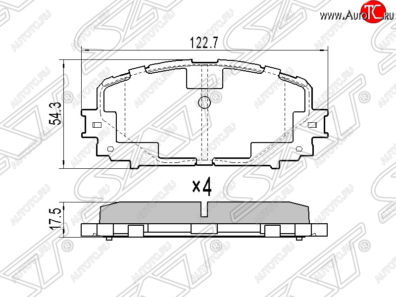 1 039 р. Колодки тормозные SAT (передние) Toyota Yaris XP90 дорестайлинг, хэтчбэк 5 дв. (2005-2008)  с доставкой в г. Майкоп