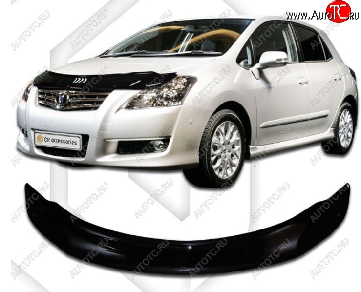 2 199 р. Дефлектор капота CA-Plastic  Toyota Blade (2006-2012) хэтчбек (Classic черный, Без надписи)  с доставкой в г. Майкоп