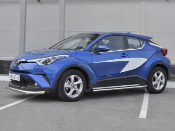 15 399 р. Защита переднего бампера (Ø63 мм, нержавейка) SLITKOFF Toyota C-HR NGX10, ZGX10 дорестайлинг (2016-2019)  с доставкой в г. Майкоп. Увеличить фотографию 2