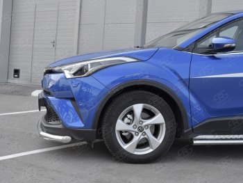 15 399 р. Защита переднего бампера (Ø63 мм, нержавейка) SLITKOFF Toyota C-HR NGX10, ZGX10 дорестайлинг (2016-2019)  с доставкой в г. Майкоп. Увеличить фотографию 3
