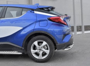 16 899 р. Защита заднего бампера d63/d42 SLITKOFF (дуги) Toyota C-HR NGX10, ZGX10 дорестайлинг (2016-2019)  с доставкой в г. Майкоп. Увеличить фотографию 3