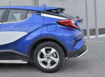 15 749 р. Защита заднего бампера (Ø42 мм волна, нержавейка) SLITKOFF  Toyota C-HR  NGX10, ZGX10 (2016-2019) дорестайлинг  с доставкой в г. Майкоп. Увеличить фотографию 3