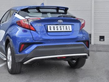 15 749 р. Защита заднего бампера (Ø42 мм волна, нержавейка) SLITKOFF  Toyota C-HR  NGX10, ZGX10 (2016-2019) дорестайлинг  с доставкой в г. Майкоп. Увеличить фотографию 4