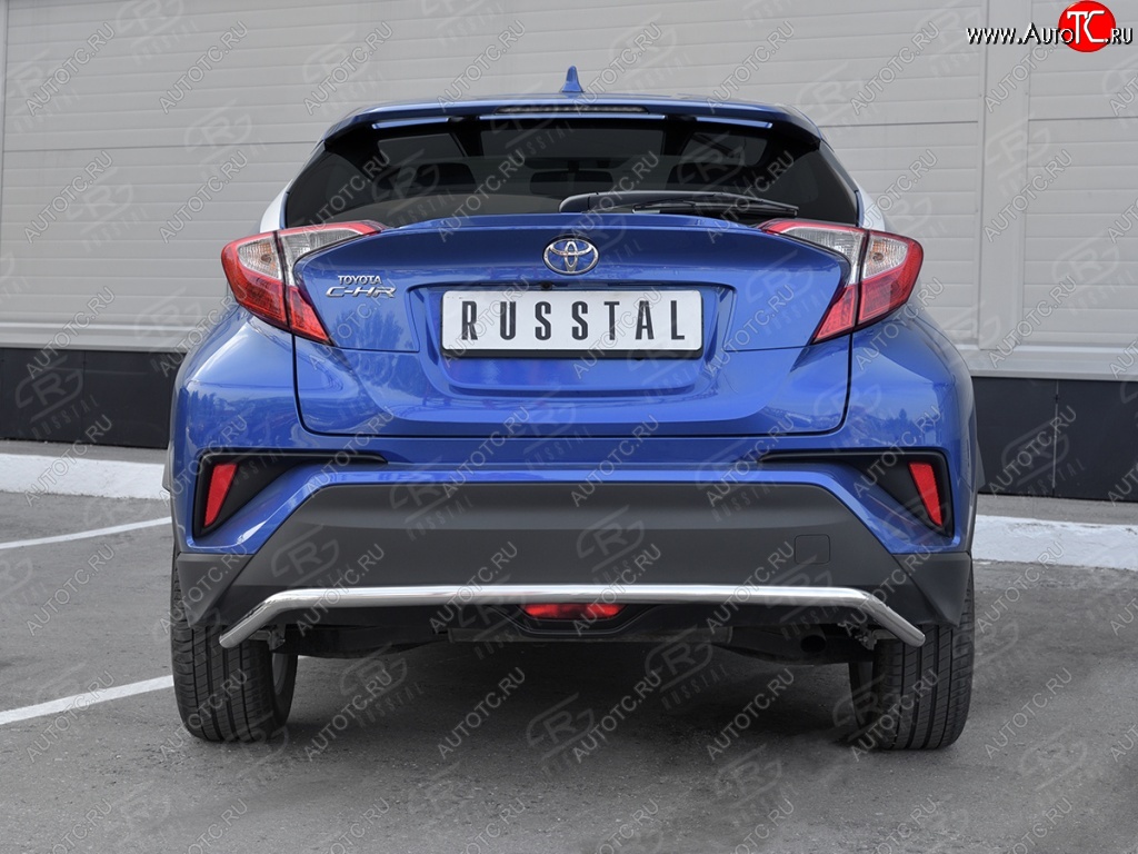 15 749 р. Защита заднего бампера (Ø42 мм волна, нержавейка) SLITKOFF  Toyota C-HR  NGX10, ZGX10 (2016-2019) дорестайлинг  с доставкой в г. Майкоп