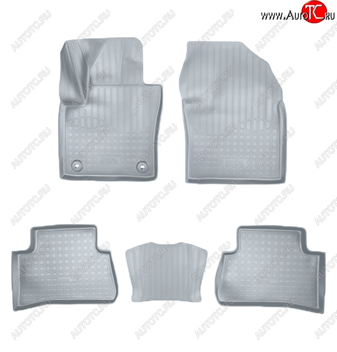 3 099 р. Коврики салонные Noplast (3D)  Toyota C-HR  NGX10, ZGX10 (2016-2025) дорестайлинг, рестайлинг (Серые)  с доставкой в г. Майкоп