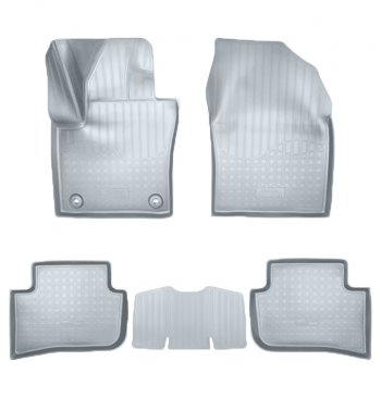 Коврики салонные Noplast (3D, полный привод) Toyota C-HR  NGX10, ZGX10 (2016-2025) дорестайлинг, рестайлинг (Серые)