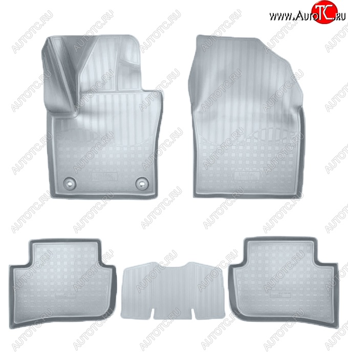 3 099 р. Коврики салонные Noplast (3D, полный привод)  Toyota C-HR  NGX10, ZGX10 (2016-2025) дорестайлинг, рестайлинг (Серые)  с доставкой в г. Майкоп