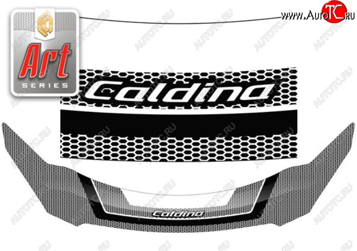 2 379 р. Дефлектор капота CA-Plastiс exclusive  Toyota Caldina  T240 (2002-2007) универсал дорестайлинг, универсал рестайлинг (Серия Art черная)  с доставкой в г. Майкоп