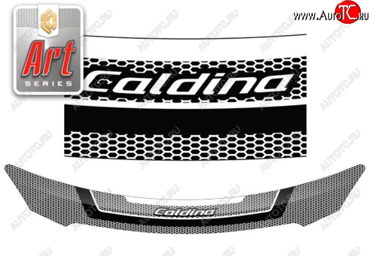 2 299 р. Дефлектор капота (Т241 Т246) CA-Plastiс  Toyota Caldina  T240 (2002-2007) универсал дорестайлинг, универсал рестайлинг (Серия Art черная)  с доставкой в г. Майкоп