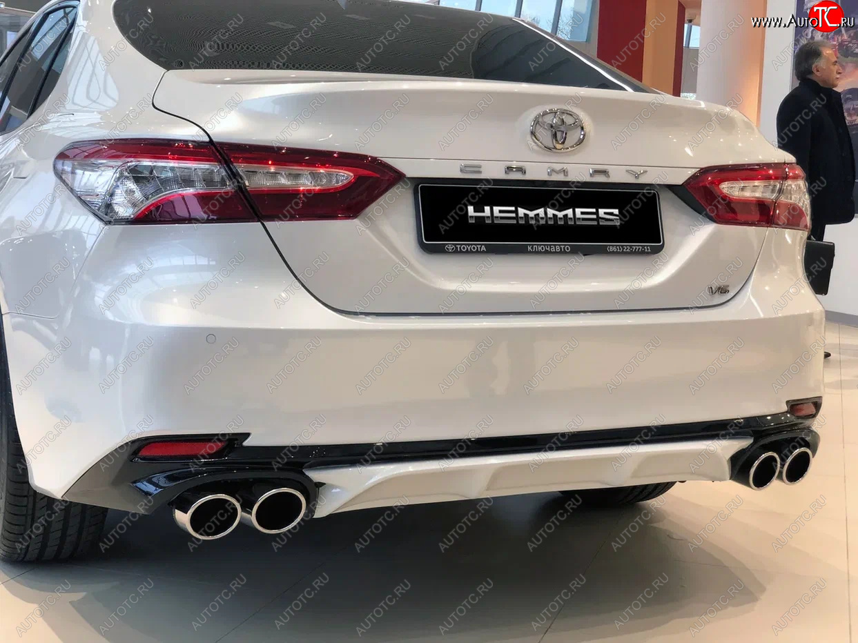 19 499 р. Накладка заднего бампера HEMMES  Toyota Camry  XV70 (2017-2025) дорестайлинг, рестайлинг (неокрашенная)  с доставкой в г. Майкоп