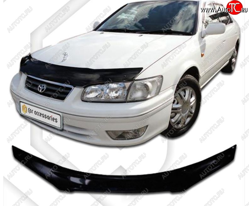 2 079 р. Дефлектор капота  Camry V20-V25 CA-Plastic  Toyota Camry  XV20 (1999-2001) (Classic черный, Без надписи)  с доставкой в г. Майкоп