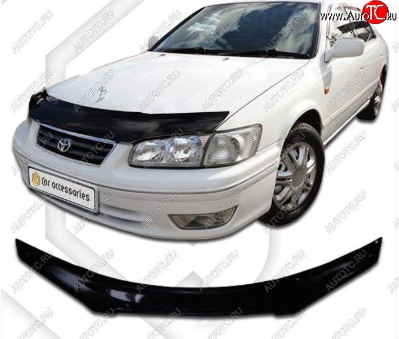2 079 р. Дефлектор капота  Camry Gracia Wagon (MCV21W, MCV25W, SXV20W, SXV25W) CA-Plastiс Toyota Camry XV20 (1999-2001) (Classic черный, Без надписи)  с доставкой в г. Майкоп