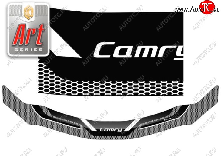2 299 р. Дефлектор капота CA-Plastiс  Toyota Camry  XV40 (2009-2011) рестайлинг (Серия Art черная)  с доставкой в г. Майкоп