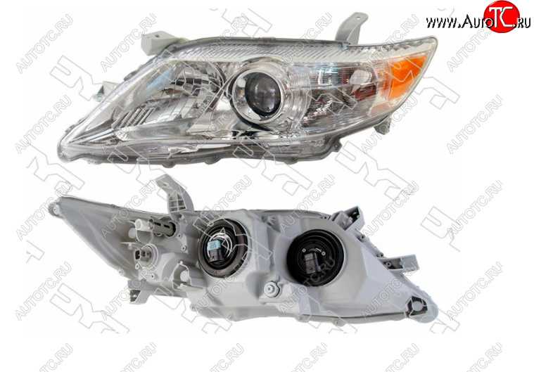 16 249 р. Левая фара TYC (не ксенон/без корректора, хром, Евросвет) Toyota Camry XV40 рестайлинг (2009-2011)  с доставкой в г. Майкоп