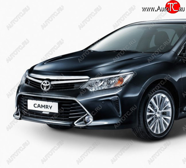 150 999 р. Передний бампер Original (без омывателей фар) Toyota Camry XV55 1-ый рестайлинг (2014-2017) (Неокрашенный)  с доставкой в г. Майкоп
