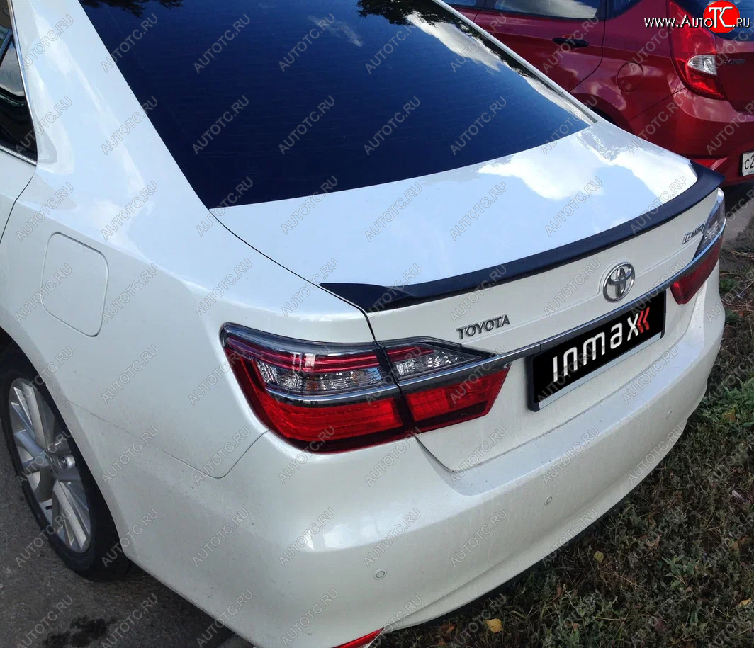 5 499 р. Лип спойлер INMAX Toyota Camry XV55 1-ый рестайлинг (2014-2017) (неокрашенный)  с доставкой в г. Майкоп