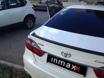 5 499 р. Лип спойлер INMAX Toyota Camry XV55 1-ый рестайлинг (2014-2017) (неокрашенный)  с доставкой в г. Майкоп. Увеличить фотографию 2