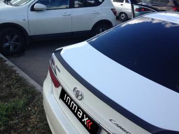 5 499 р. Лип спойлер INMAX Toyota Camry XV55 1-ый рестайлинг (2014-2017) (неокрашенный)  с доставкой в г. Майкоп. Увеличить фотографию 3