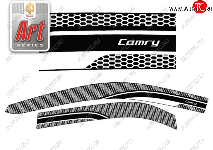 2 299 р. Дефлектора окон CA-Plastic  Toyota Camry  XV55 (2014-2018) 1-ый рестайлинг, 2-ой рестайлинг (Серия Art черная, Без хром.молдинга)  с доставкой в г. Майкоп