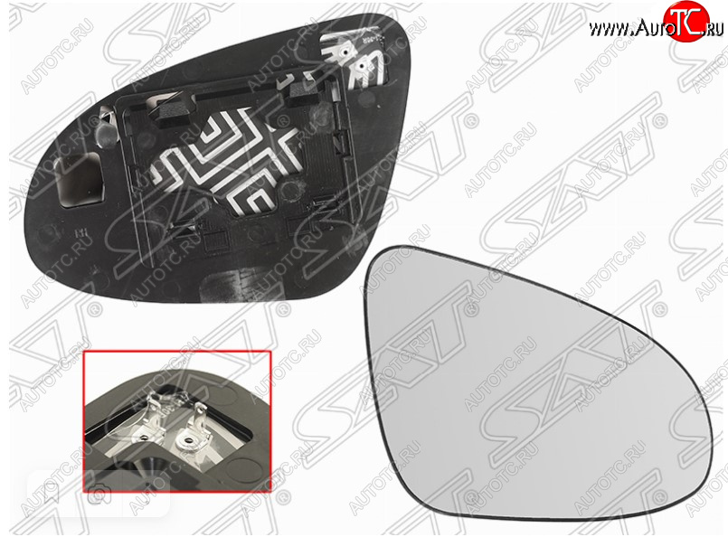 539 р. Правое полотно зеркала SAT (сферическое с обогревом, правое) Toyota Camry XV50 дорестайлинг (2011-2014)  с доставкой в г. Майкоп