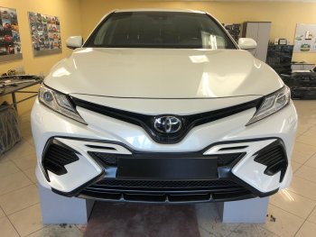 14 699 р. Накладка переднего бампера Yurol Toyota Camry XV70 дорестайлинг (2017-2021) (Неокрашенная)  с доставкой в г. Майкоп. Увеличить фотографию 5