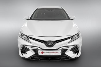 17 199 р. Накладка в центральный воздухозаборник переднего бампера Harius Toyota Camry XV70 дорестайлинг (2017-2021) (Неокрашенная)  с доставкой в г. Майкоп. Увеличить фотографию 2