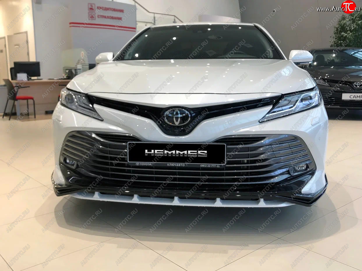 16 999 р. Накладка переднего бампера HEMMES Toyota Camry XV70 дорестайлинг (2017-2021) (неокрашенная)  с доставкой в г. Майкоп