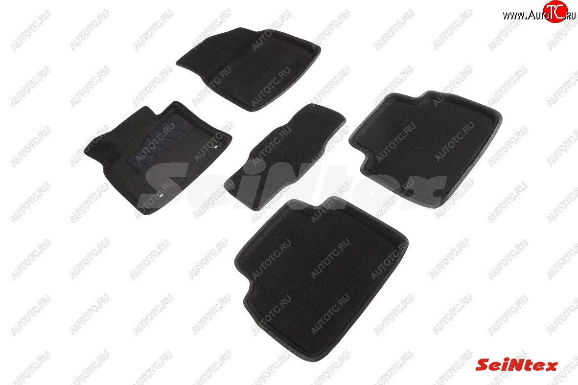 5 699 р. Комплект 3D ковриков в салон (ворсовые / чёрные) Seintex  Toyota Camry  XV70 (2017-2021) дорестайлинг  с доставкой в г. Майкоп