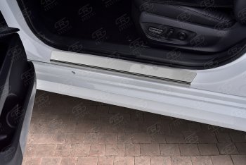 1 889 р. Накладки порожков салона Russtal Toyota Camry XV70 дорестайлинг (2017-2021) (нержавейка полированная)  с доставкой в г. Майкоп. Увеличить фотографию 2