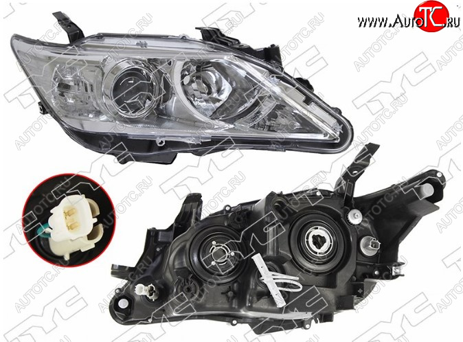 10 649 р. Правая фара передняя TYC (галоген, под корректор, Евросвет) Toyota Camry XV50 дорестайлинг (2011-2014)  с доставкой в г. Майкоп