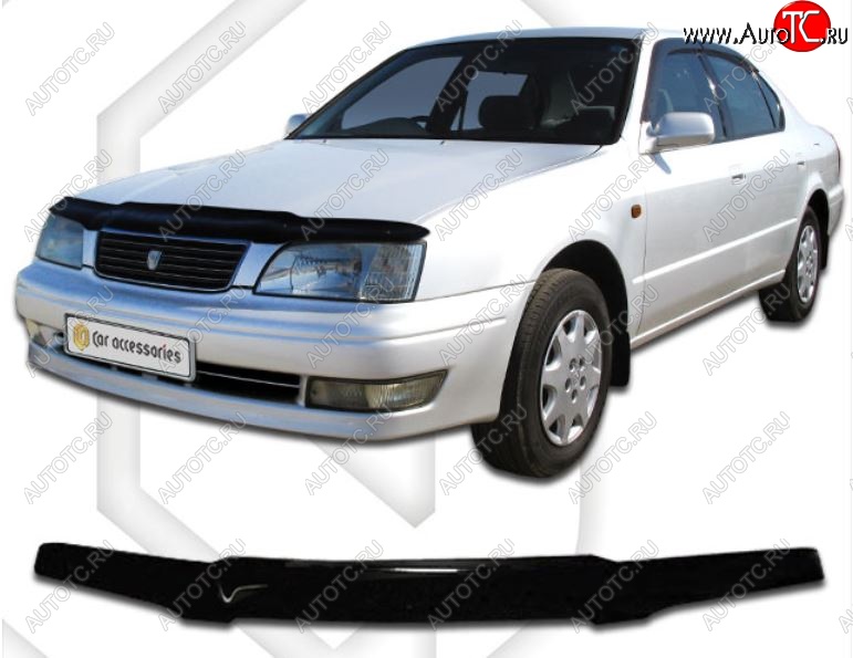 1 899 р. Дефлектор капота CA-Plastiс Toyota Camry V40 (1994-1998) (Classic черный, Без надписи)  с доставкой в г. Майкоп