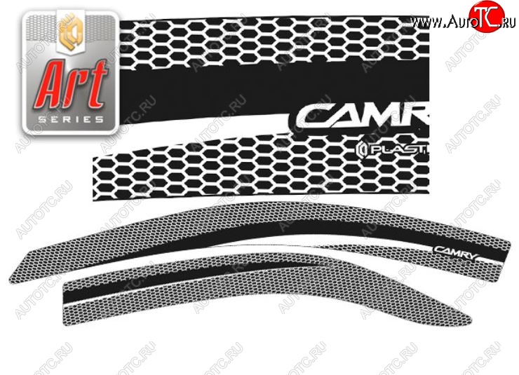 2 299 р. Дефлектора окон CA-Plastic  Toyota Camry  XV30 (2004-2006) рестайлинг (Серия Art черная, Без хром.молдинга)  с доставкой в г. Майкоп
