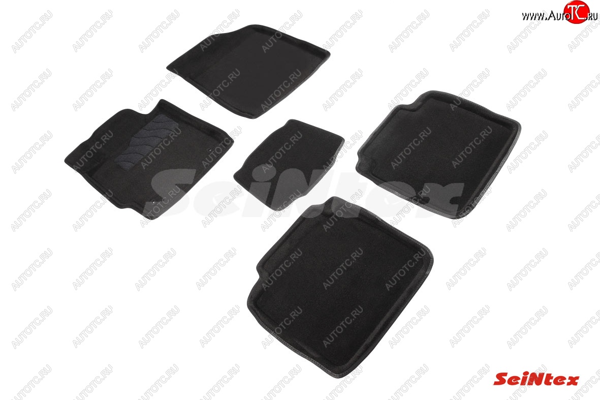 5 699 р. Комплект 3D ковриков в салон (ворсовые / чёрные) Seintex Toyota Camry XV40 рестайлинг (2009-2011)  с доставкой в г. Майкоп