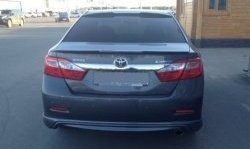 3 789 р. Накладка на задний бампер CT Toyota Camry XV50 дорестайлинг (2011-2014) (Неокрашенная)  с доставкой в г. Майкоп. Увеличить фотографию 2