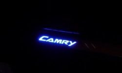 5 349 р. Накладки на порожки автомобиля СТ Toyota Camry XV55 1-ый рестайлинг (2014-2017)  с доставкой в г. Майкоп. Увеличить фотографию 2