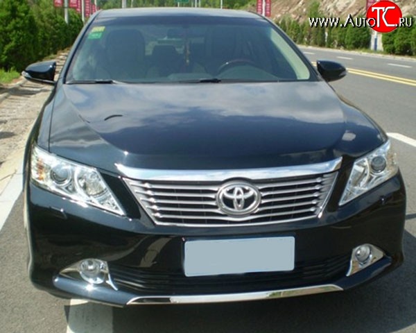 4 399 р. Накладка на передний бампер M-VRS Toyota Camry XV50 дорестайлинг (2011-2014) (Неокрашенная)  с доставкой в г. Майкоп
