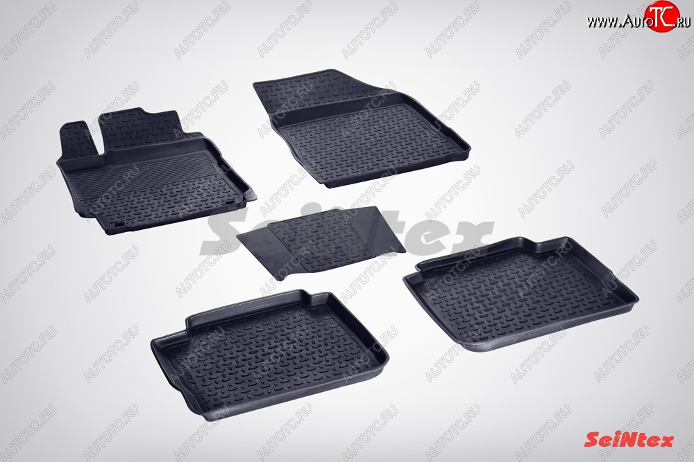 3 199 р. Износостойкие коврики в салон с высоким бортом SeiNtex Premium 4 шт. (резина) Toyota Camry XV55 1-ый рестайлинг (2014-2017)  с доставкой в г. Майкоп