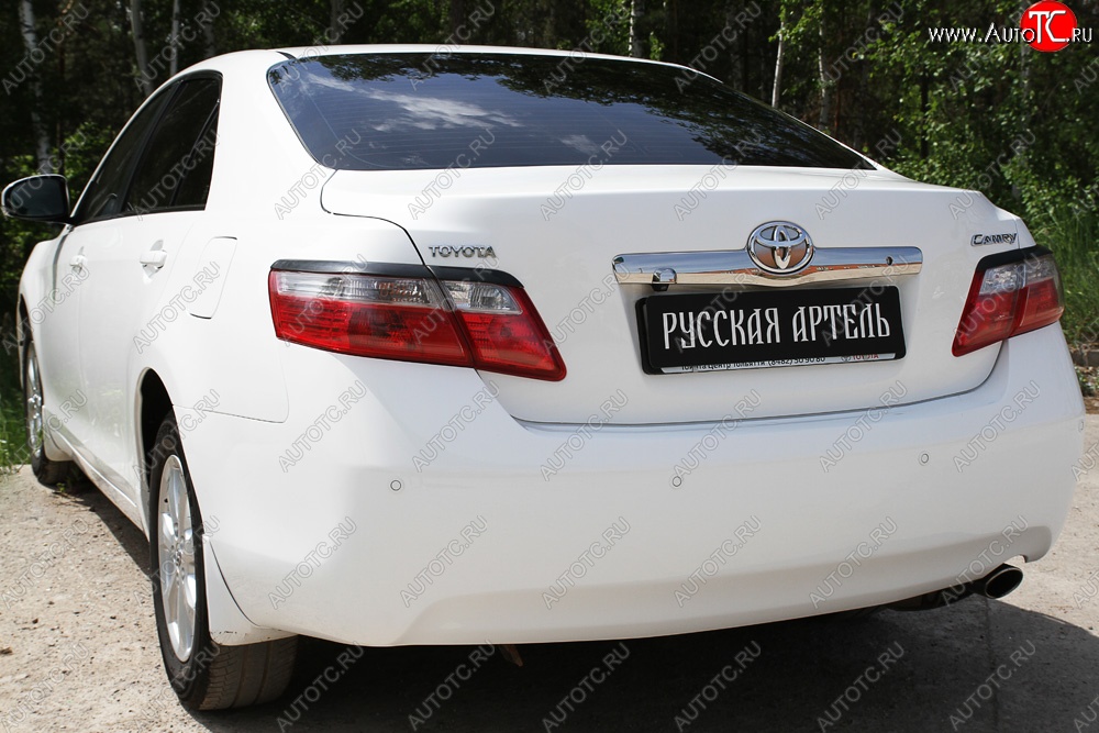 1 099 р. Реснички на фонари (рестайлинг) RA  Toyota Camry  XV40 (2009-2011) рестайлинг (Неокрашенные)  с доставкой в г. Майкоп
