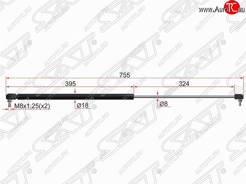 899 р. Газовый упор капота SAT  Toyota Camry  XV30 (2001-2006) дорестайлинг, рестайлинг  с доставкой в г. Майкоп
