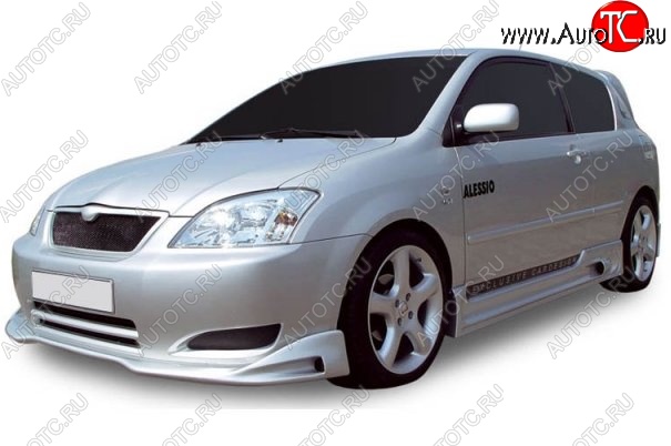 6 749 р. Накладка на передний бампер CT Toyota Corolla E120 седан дорестайлинг (2000-2004) (Неокрашенная)  с доставкой в г. Майкоп