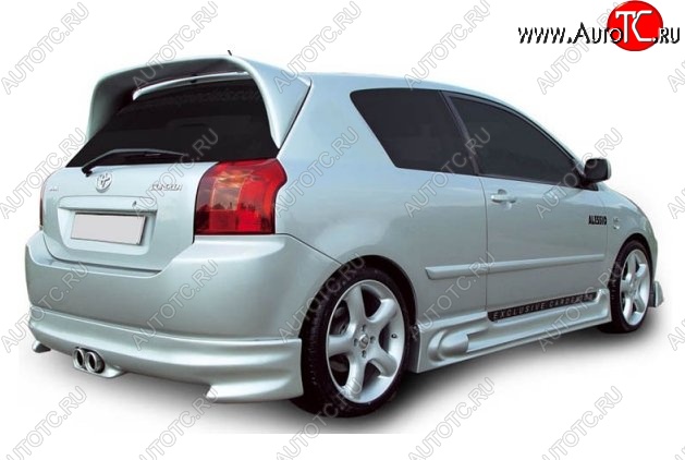 7 149 р. Накладка на задний бампер (хетчбек) CT Toyota Corolla E120 хэтчбек 5 дв. дорестайлинг (2000-2004) (Неокрашенная)  с доставкой в г. Майкоп