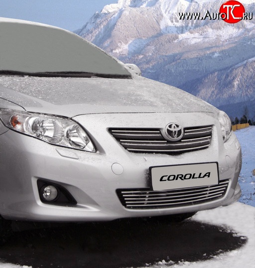 1 574 р. Декоративная вставка воздухозаборника бампера Novline Toyota Corolla E150 седан дорестайлинг (2006-2010)  с доставкой в г. Майкоп